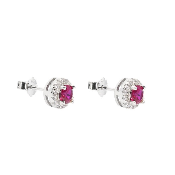 New! Anna Zuckerman 2ctw. Simulated Ruby Stud Earrings - Picture 5 of 6